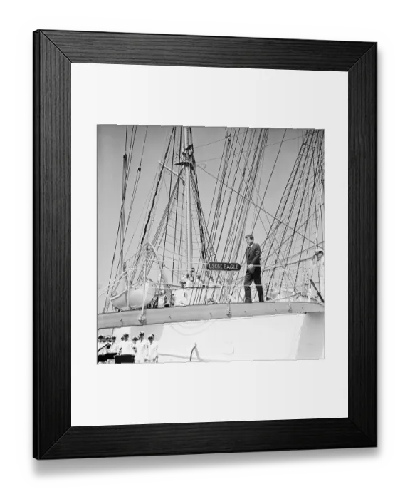 Framed Print : President John F. Kennedy Aboard Ship Framed Print : President John F. Kennedy Aboard Ship