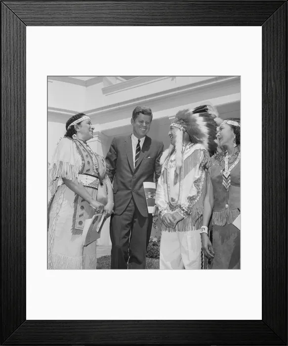 Framed Print : President Kennedy with Native American Representatives Framed Print : President Kennedy with Native American Representatives