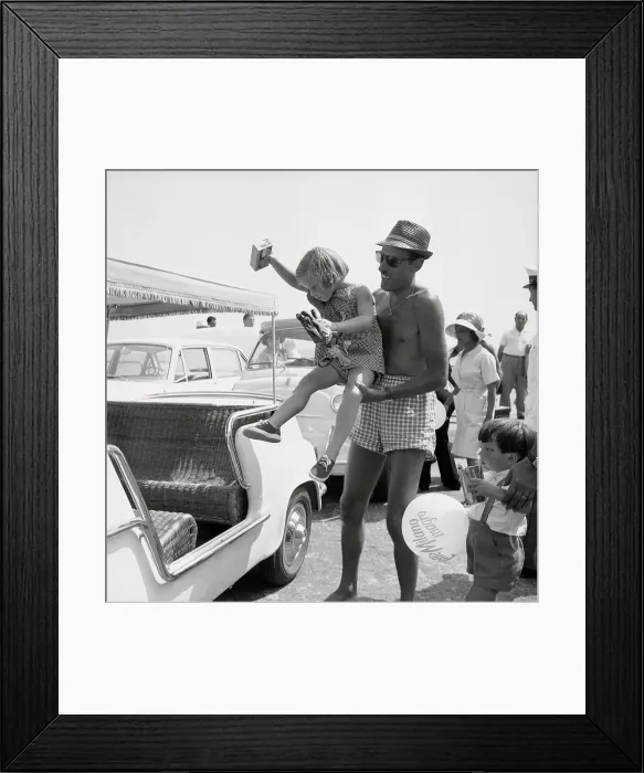 Framed Print : Young Caroline Kennedy Being Carried by Adult Man