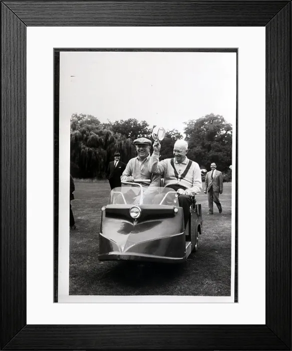Framed Print : Dwight Eisenhower in Golf Cart Framed Print : Dwight Eisenhower in Golf Cart