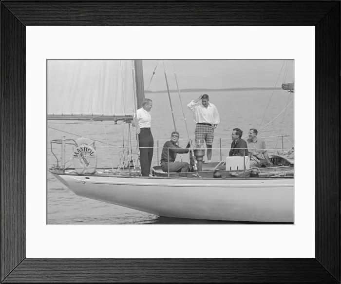 Framed Print : President Kennedy Relaxing on Sailboat Framed Print : President Kennedy Relaxing on Sailboat