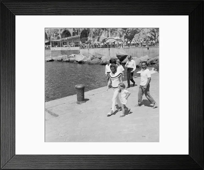 Framed Print : Jacqueline and Daughter Strolling Along Beach Framed Print : Jacqueline and Daughter Strolling Along Beach