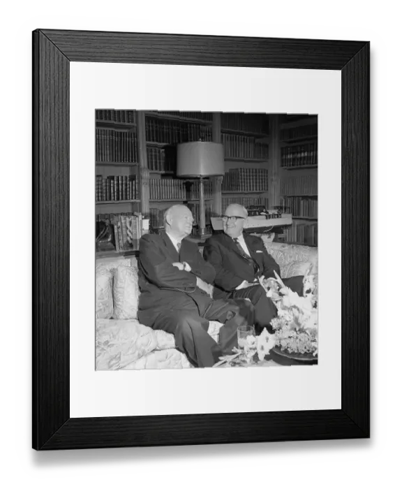Framed Print : Herbert Hoover and Harry Truman Chatting Framed Print : Herbert Hoover and Harry Truman Chatting