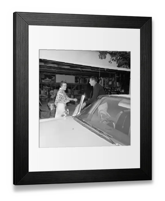 Framed Print : Eunice Murray with Norman Jeffries After Death of Marilyn Monroe Framed Print : Eunice Murray with Norman Jeffries After Death of Marilyn Monroe