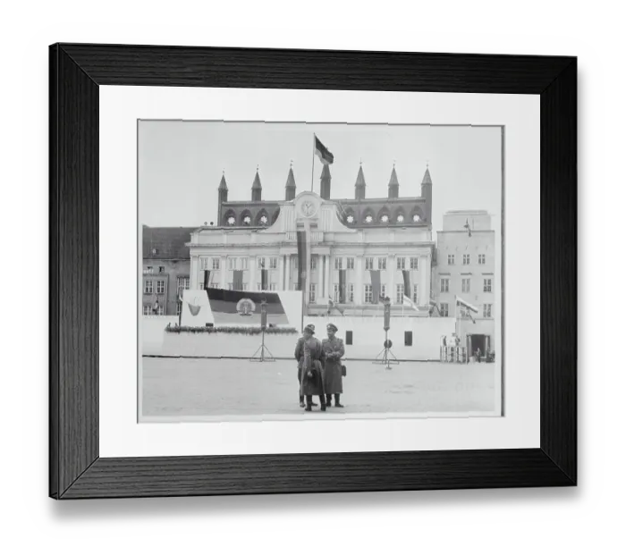 Framed Print : Policemen in Front of Town Hall Framed Print : Policemen in Front of Town Hall