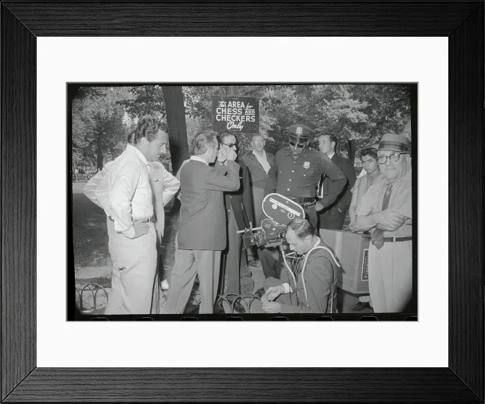 Framed Print : Alberto Sordi Interviewing in New York Framed Print : Alberto Sordi Interviewing in New York