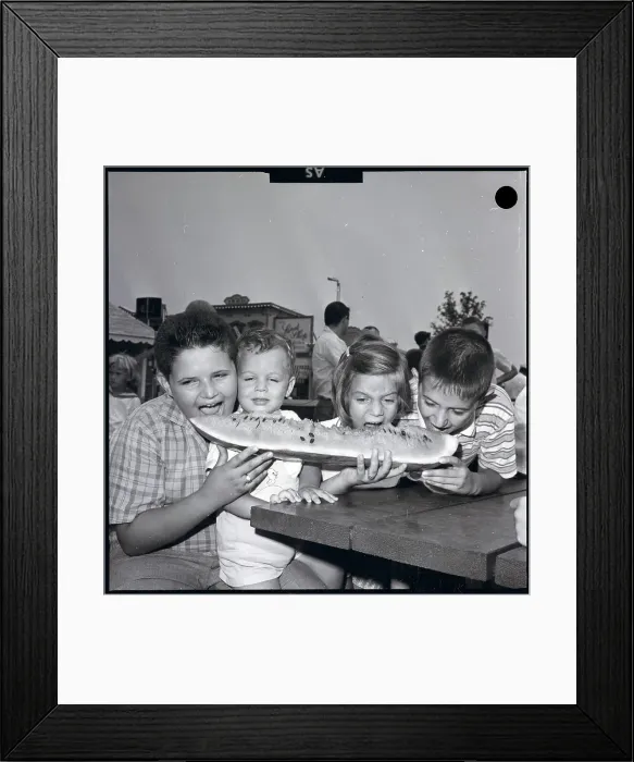 Framed Print : Children Eating Watermelon Framed Print : Children Eating Watermelon