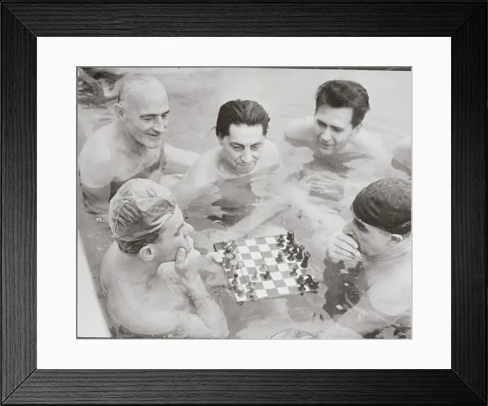 Framed Print : Swimmers Playing Chess Framed Print : Swimmers Playing Chess