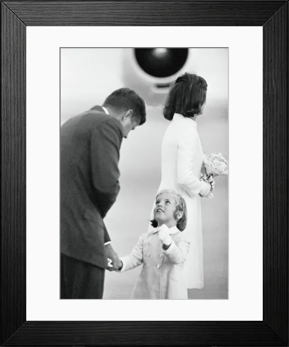 Framed Print : Caroline Kennedy looking at Father Framed Print : Caroline Kennedy looking at Father