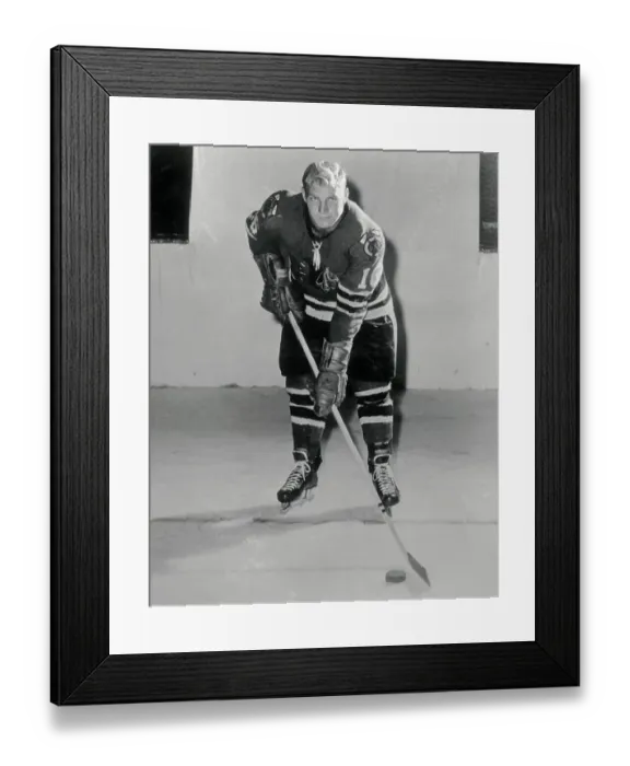 Framed Print : Bobby Hull In Position to Hit Hockey Puck Framed Print : Bobby Hull In Position to Hit Hockey Puck