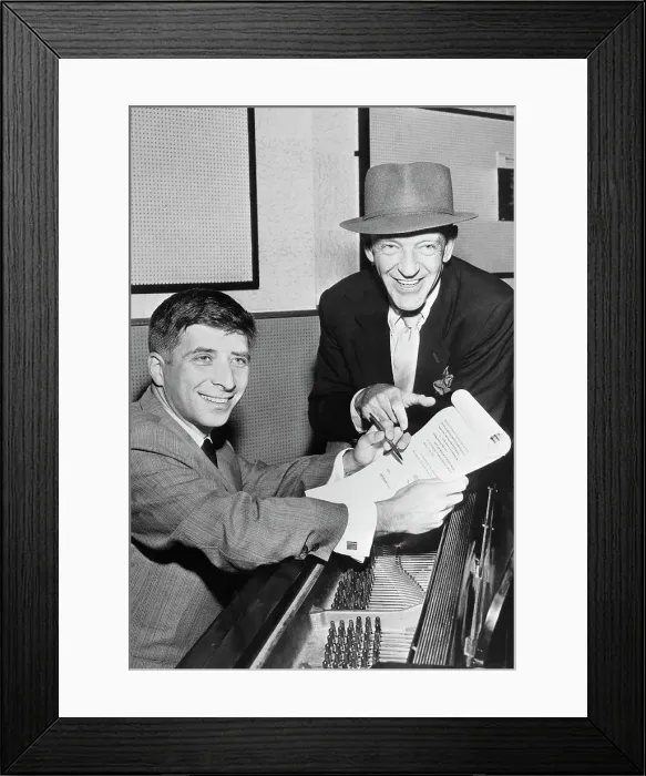Framed Print : Fred Astaire and Elmer Bernstein Holding Contract Framed Print : Fred Astaire and Elmer Bernstein Holding Contract