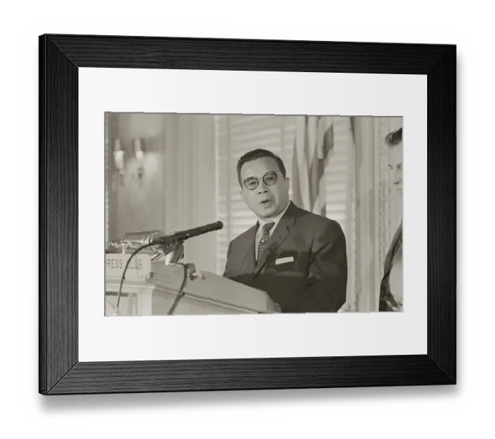 Framed Print : Prince Phouma Giving Speech Framed Print : Prince Phouma Giving Speech