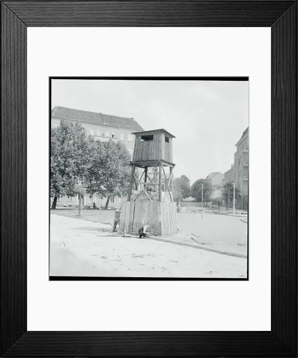 Framed Print : Policemen Fortifying a Lookout Tower Framed Print : Policemen Fortifying a Lookout Tower