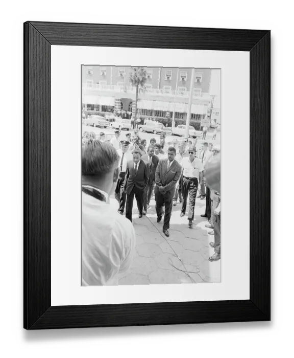 Framed Print : Martin Luther King Arriving with Ralph Abernathy and W.G. Anderson Framed Print : Martin Luther King Arriving with Ralph Abernathy and W.G. Anderson