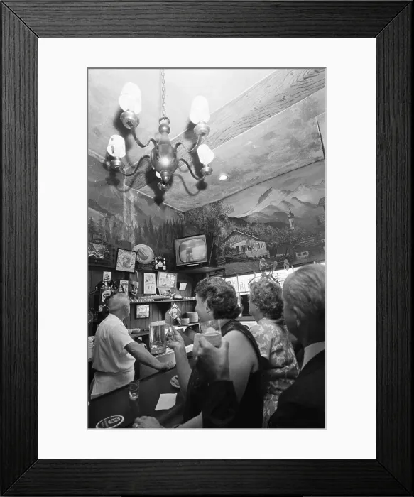 Framed Print : Patrons Watching Television Framed Print : Patrons Watching Television