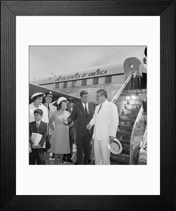 Framed Print : John F. Kennedy Greeting Equadorian President Framed Print : John F. Kennedy Greeting Equadorian President