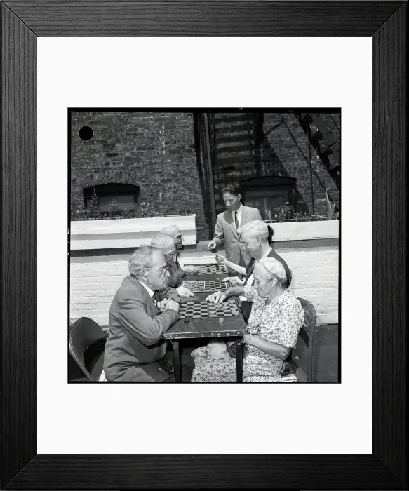 Framed Print : Elderly People Play Chess Tournament Framed Print : Elderly People Play Chess Tournament