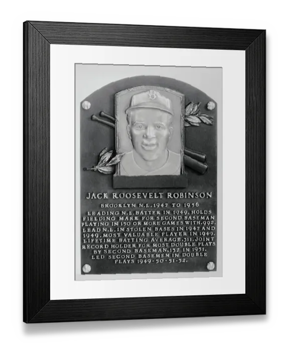 Framed Print : Replica of Plaque Honoring Jackie Robinson