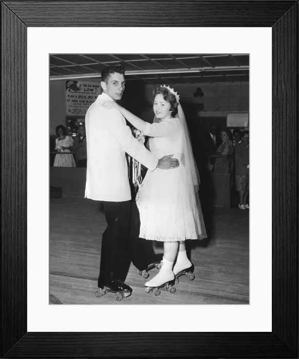 Framed Print : Roller skating Wedding in Wisconsin Rink Framed Print : Roller skating Wedding in Wisconsin Rink