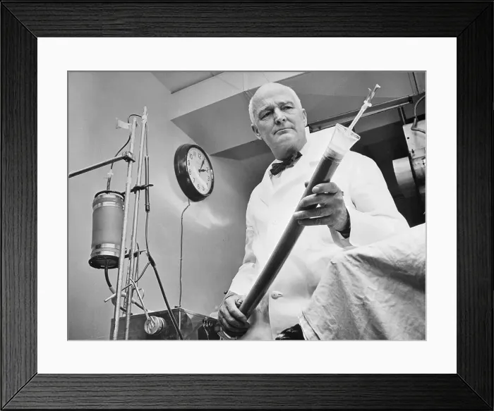 Framed Print : Dr. John H. Gibbon, Jr. Holding Blood Cleaning Apparatus Framed Print : Dr. John H. Gibbon, Jr. Holding Blood Cleaning Apparatus