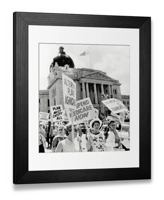 Framed Print : Women with Protest Signs Framed Print : Women with Protest Signs