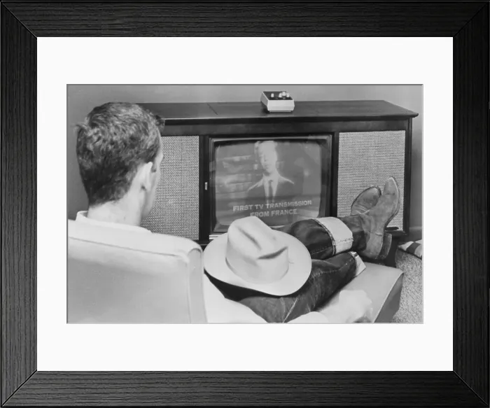 Framed Print : Texan Watching Television Framed Print : Texan Watching Television