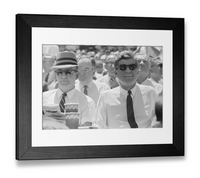 Framed Print : John Kennedy Watching Baseball Framed Print : John Kennedy Watching Baseball
