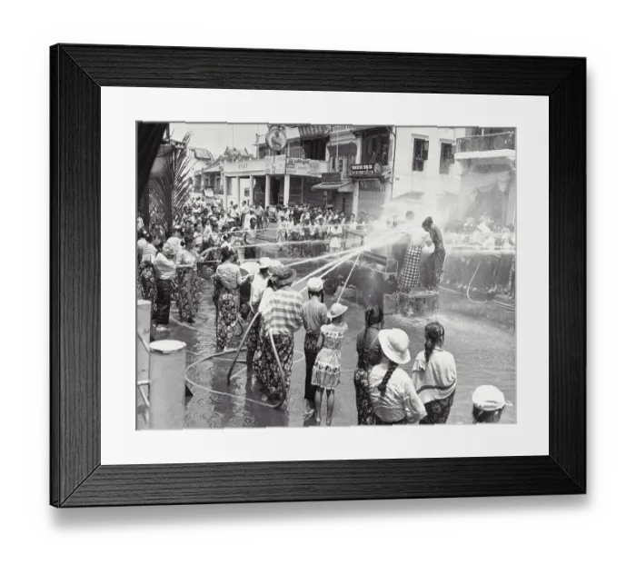 Framed Print : Burmese Carrying out Water Festival Ritual Framed Print : Burmese Carrying out Water Festival Ritual