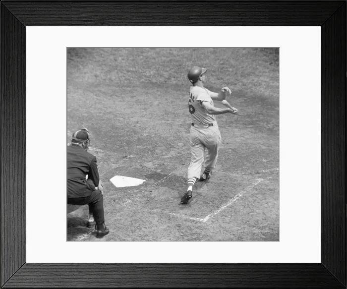 Framed Print : Stan Musial Batting At Game Framed Print : Stan Musial Batting At Game