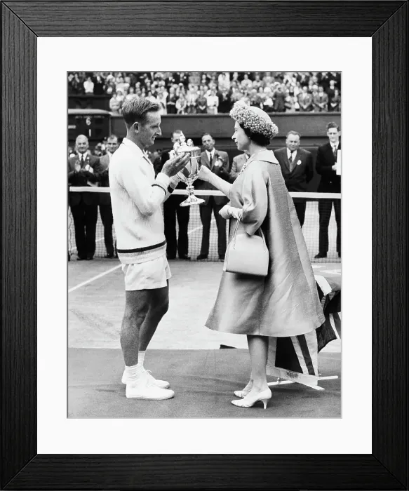 Framed Print : Queen Elizabeth Presenting Wimbledon Trophy Framed Print : Queen Elizabeth Presenting Wimbledon Trophy