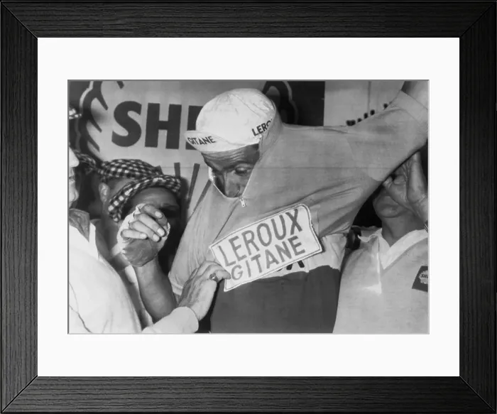 Framed Print : Tommy Simpson Putting on Yellow Jersey Framed Print : Tommy Simpson Putting on Yellow Jersey