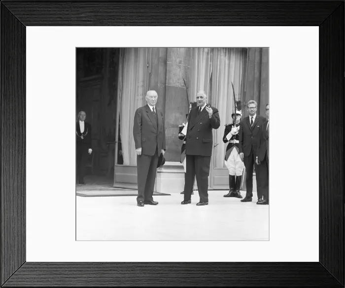 Framed Print : De Gaulle With Adenauer