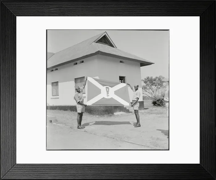 Framed Print : Two Cadets Holding Burundi Flag Outdoors Framed Print : Two Cadets Holding Burundi Flag Outdoors
