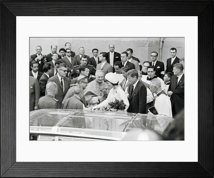 Framed Print : Mrs. Kennedy Shaking Hands with Mexican Archbishop Framed Print : Mrs. Kennedy Shaking Hands with Mexican Archbishop