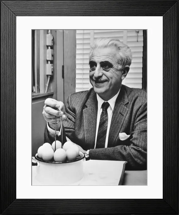 Framed Print : Gregory Pincus Displaying Eggs Framed Print : Gregory Pincus Displaying Eggs