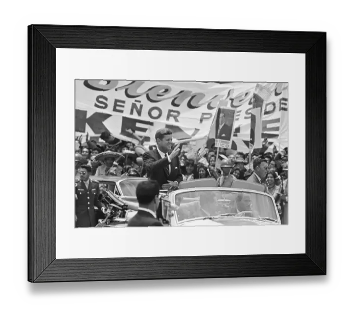 Framed Print : President Kennedy in Mexico City Parade Framed Print : President Kennedy in Mexico City Parade