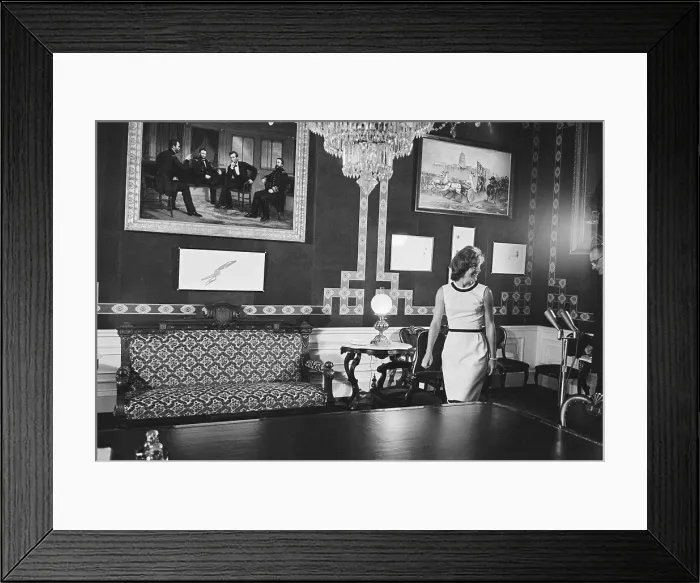 Framed Print : Jacqueline Kennedy in the Treaty Room Framed Print : Jacqueline Kennedy in the Treaty Room