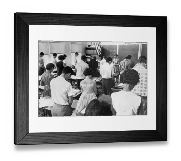 Framed Print : Texan School Class In Prayer Framed Print : Texan School Class In Prayer