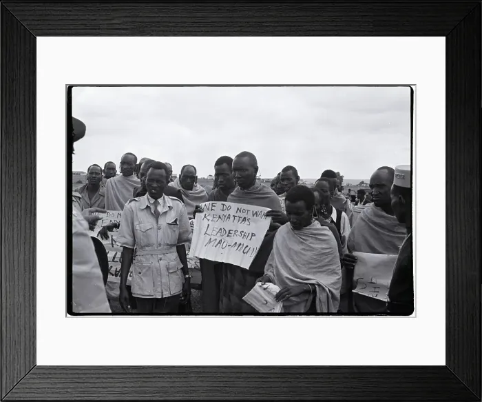 Framed Print : Anti-Kenyatta Demonstrators W / Signs Framed Print : Anti-Kenyatta Demonstrators W / Signs