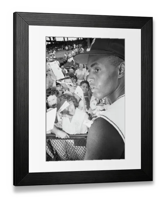Framed Print : Roberto Clemente With Autograph Seekers Framed Print : Roberto Clemente With Autograph Seekers