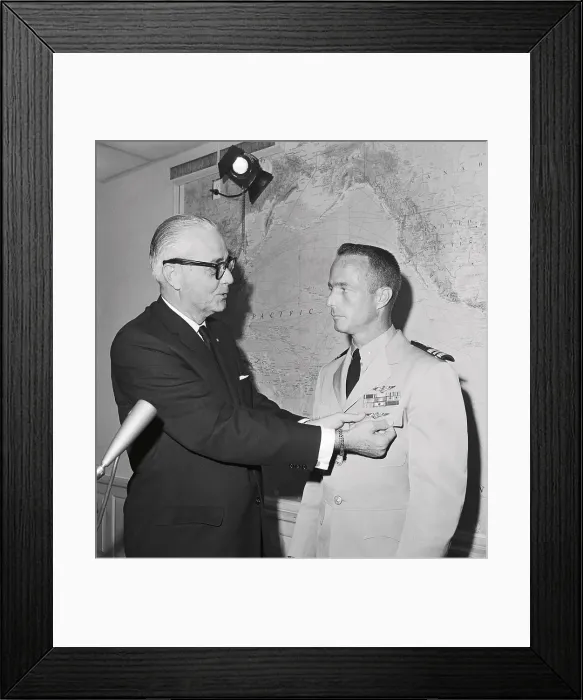 Framed Print : Astronaut Scott Carpenter Being Pinned by Navy Official Fred Korth Framed Print : Astronaut Scott Carpenter Being Pinned by Navy Official Fred Korth