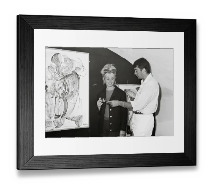 Framed Print : Brigitte Bardot Standing with Jacques Dussart Framed Print : Brigitte Bardot Standing with Jacques Dussart