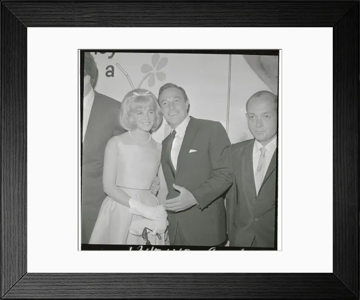 Framed Print : Sue Lyon with Gene Kelly and James B Harris Framed Print : Sue Lyon with Gene Kelly and James B Harris
