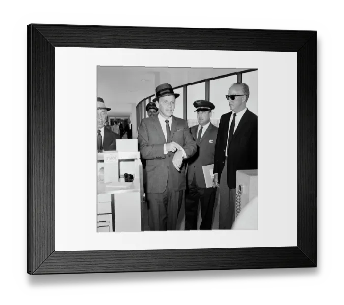Framed Print : Frank Sinatra in an Airport Framed Print : Frank Sinatra in an Airport