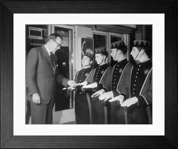 Framed Print : Gatty Inspecting Bell Boy's Gloves Framed Print : Gatty Inspecting Bell Boy's Gloves