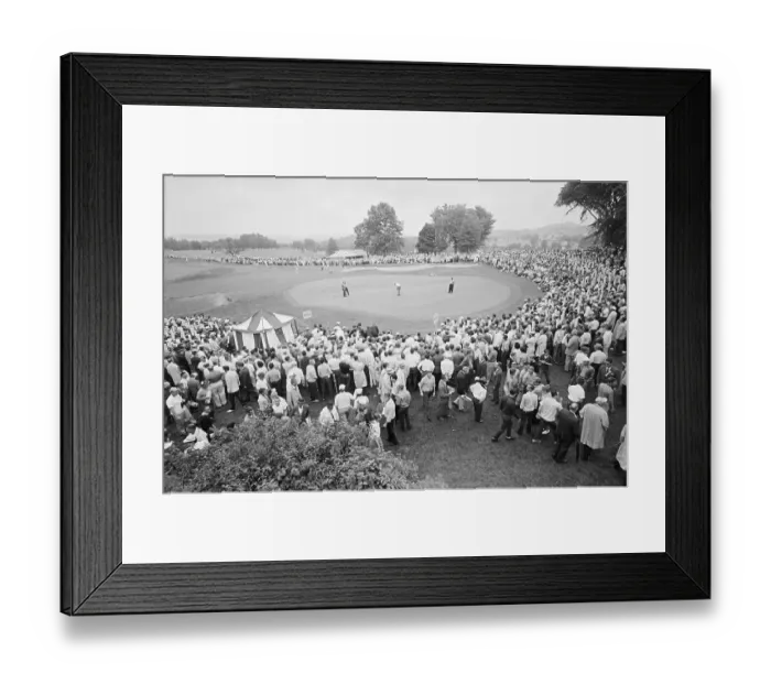 Framed Print : Crowd Watching Arnold Palmer Putting Framed Print : Crowd Watching Arnold Palmer Putting