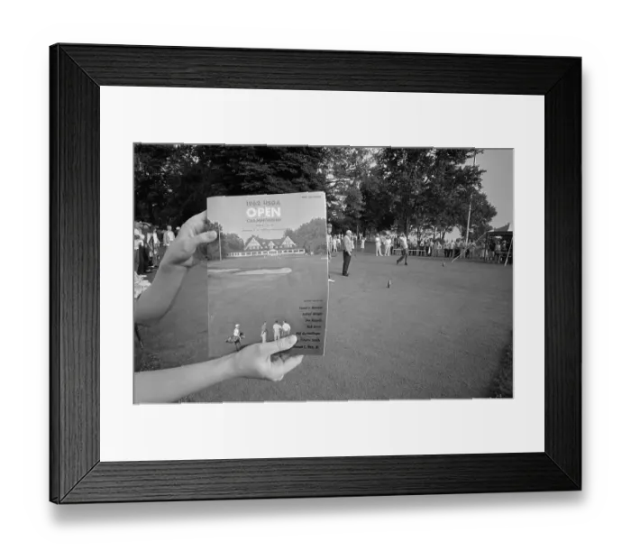 Framed Print : Hands Holding U.S. Open Magazine