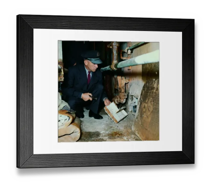 Framed Print : Officer Displaying Exit Used in Alcatraz Breakout Framed Print : Officer Displaying Exit Used in Alcatraz Breakout
