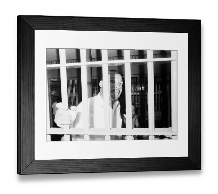 Framed Print : Dr. Martin Luther King in Jail Cell Framed Print : Dr. Martin Luther King in Jail Cell