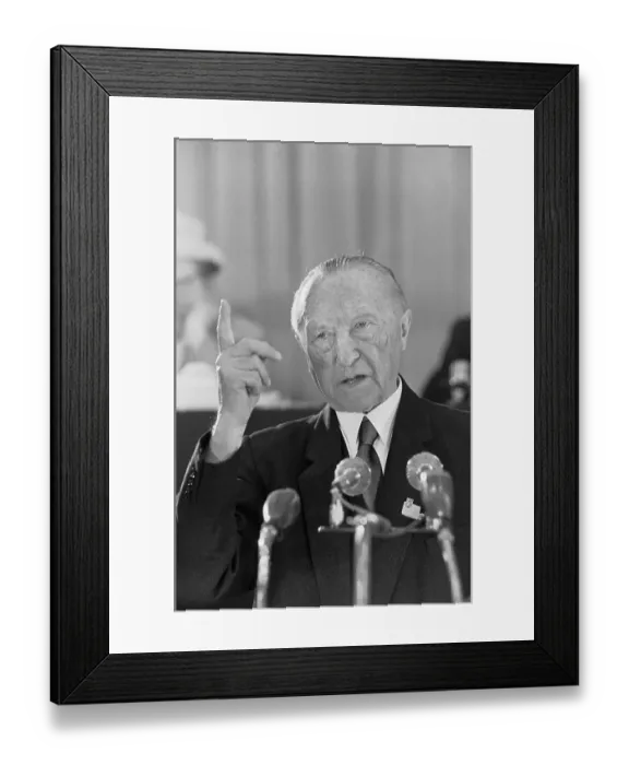 Framed Print : Konrad Adenauer Giving a Speech Framed Print : Konrad Adenauer Giving a Speech